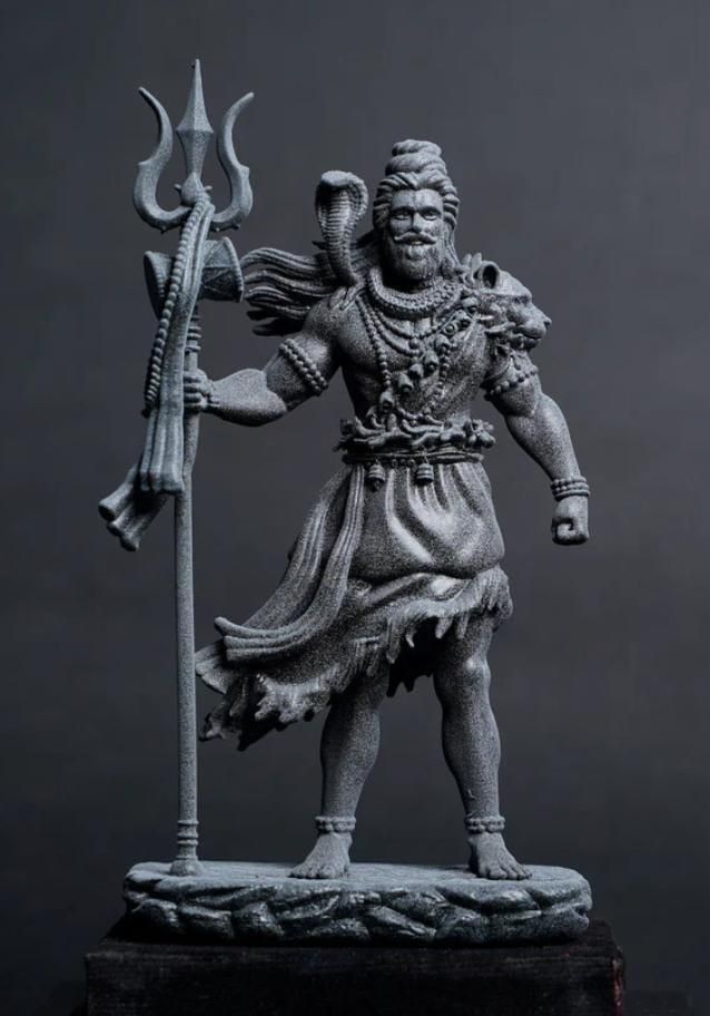 Shiva Statue Car Dashboard Idol Golden