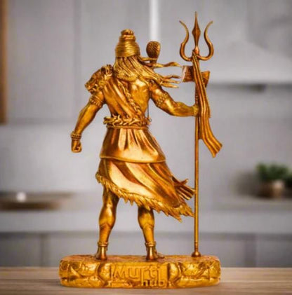 Shiva Statue Car Dashboard Idol Golden